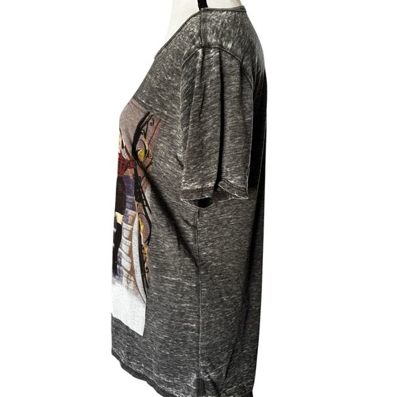 Clueless Movie T Shirt Womens Large Gray Graphic Distressed Relaxed Blouse - Picture 4 of 7